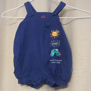 Carter's Navy Overalls with Sun and Caterpillar Embroidery